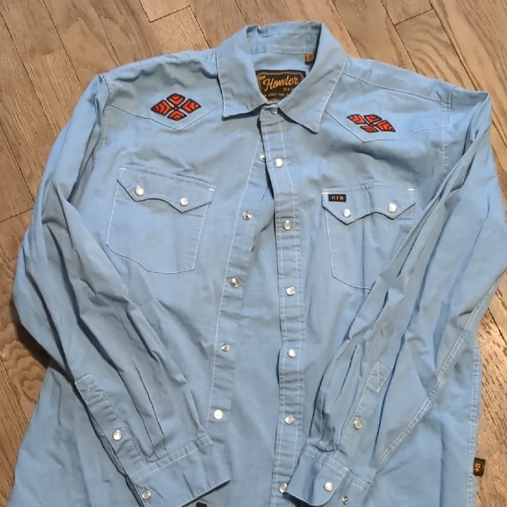 Howler Brothers Light Blue Western Shirt